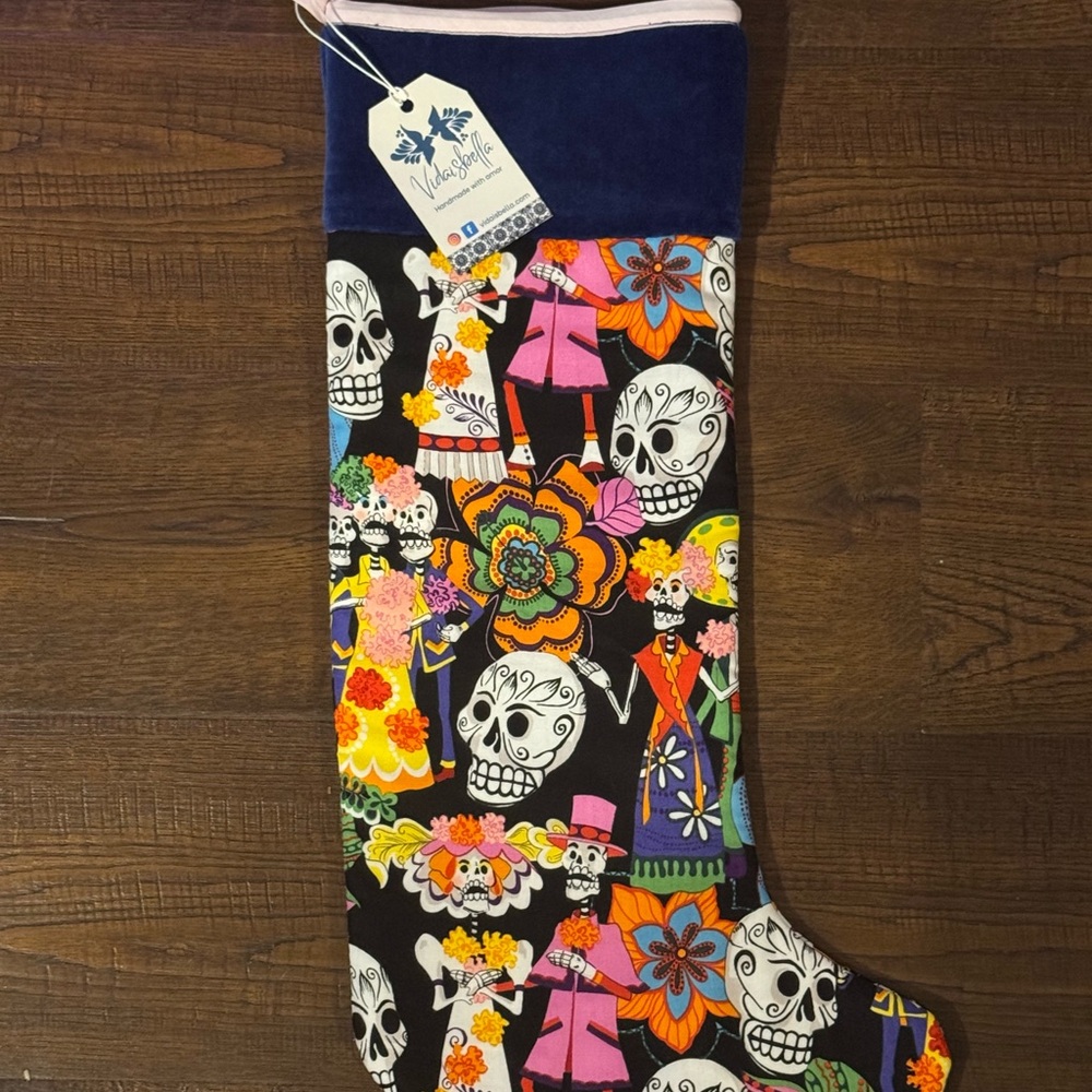 Colorful Sugar Skull Christmas Stocking